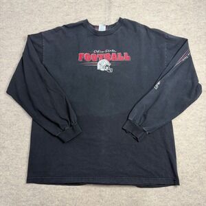 Ohio State Buckeyes Football Long Sleeve T-Shirt Black Mens 2XL